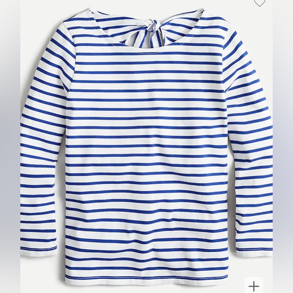 JCrew Tie-back top in striped Mariner cloth